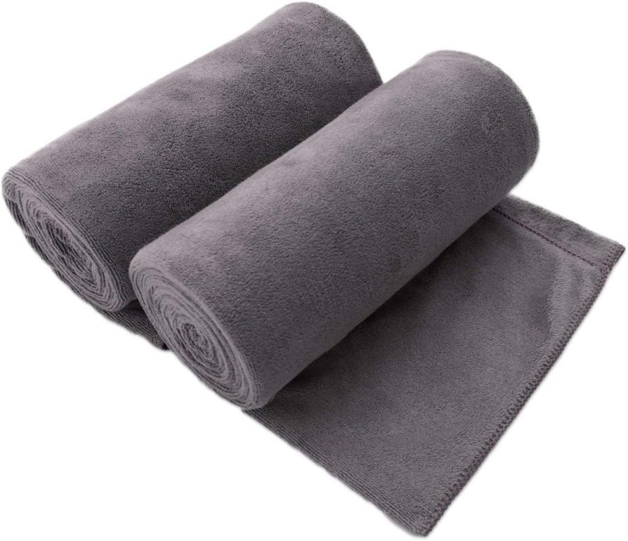 Bath Towel 2 Pack(30" x 60"), Oversized Thick Towels, Soft, Super Absorbent and Fast Drying, No Fading Multipurpose Use for Sports, Travel, Fitness, Yoga, 30 in 60 in, Grey Count