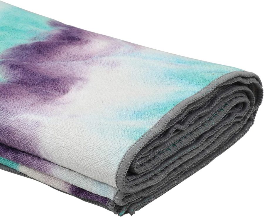 Yoga Towels , Non Slip Hot Yoga Towel Skidless Waffle Texture, 100% Absorbent Odorless  Yoga Blanket, Standard Sized 24 inchx72 inch Mat Towel,for Hot Yoga, Bikram, Pilates (Green & Pink) - Image 2