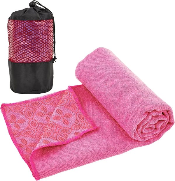 Yoga Towels, Non Slip Hot Yoga Mat Towel with Grip Dots,Super-Absorbent Soft  Yoga Blanket for Pilates, Fitness and Workout 72inch x 24inch