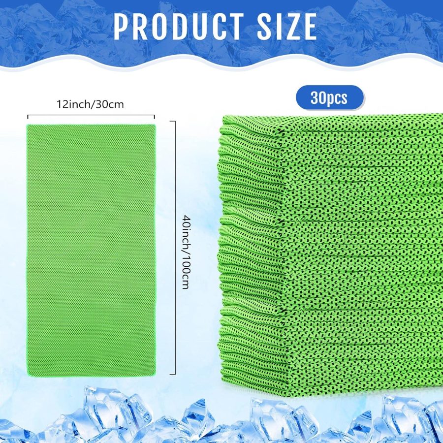 30 Pack Cooling Towels, 40"x12" Ice Breathable Soft Chilly Sweat Rag  Workout Rags for Gym Cooling Towels for Neck and Face for Yoga Golf Sport Running - Image 2