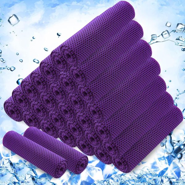 30 Pack Cooling Towels, 40"x12" Ice Breathable Soft Chilly Sweat Rag  Workout Rags for Gym Cooling Towels for Neck and Face for Yoga Golf Sport Running
