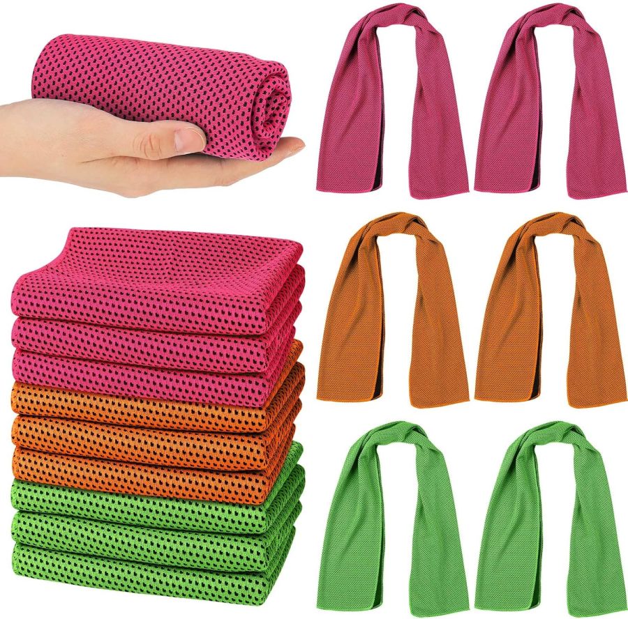 Cooling Towel  Cool Cold Sport Face and Neck Soft Breathable Chilly Sweat Towel for Yoga Gym Workout Hot Weather Camping Running, 32 x 12 Inches